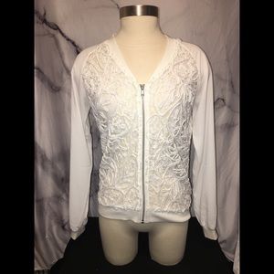 White Heartloom Lace Crochet Jacket